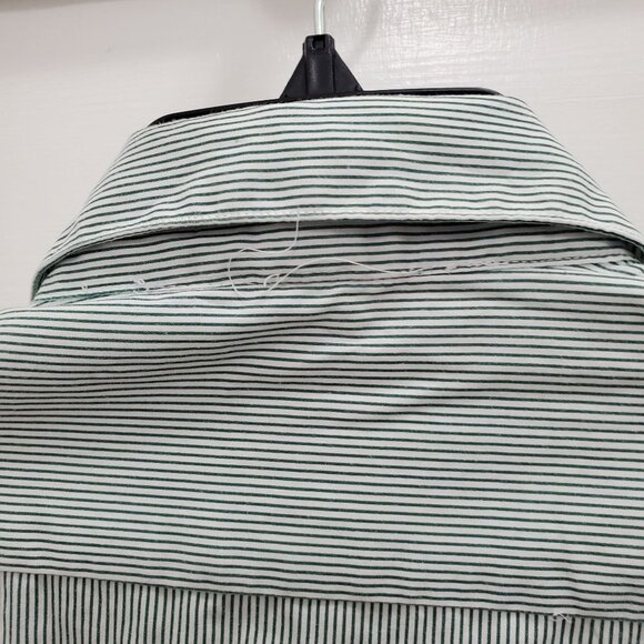 Circus Circus Woman's Vintage Green White Stripe Safari Embroidery Shirt Plus 2X - Picture 9 of 11